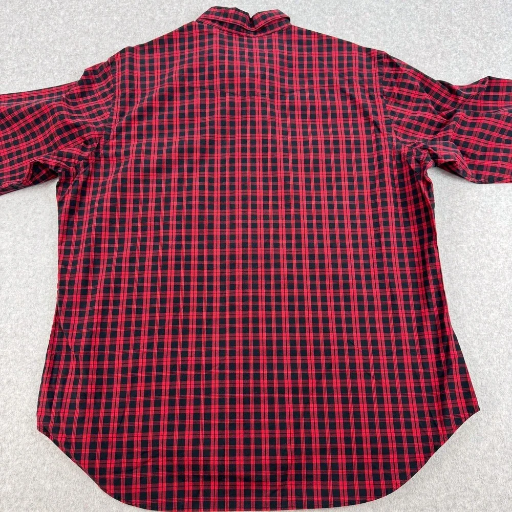 Polo Ralph Lauren Western Shirt Mens XL Red Plaid Classic Pearl Snap Cowboy